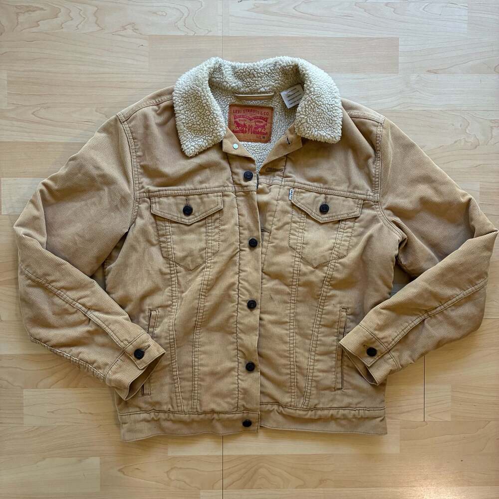 Levi's Corduroy Type III Sherpa Trucker Jacket in Tan